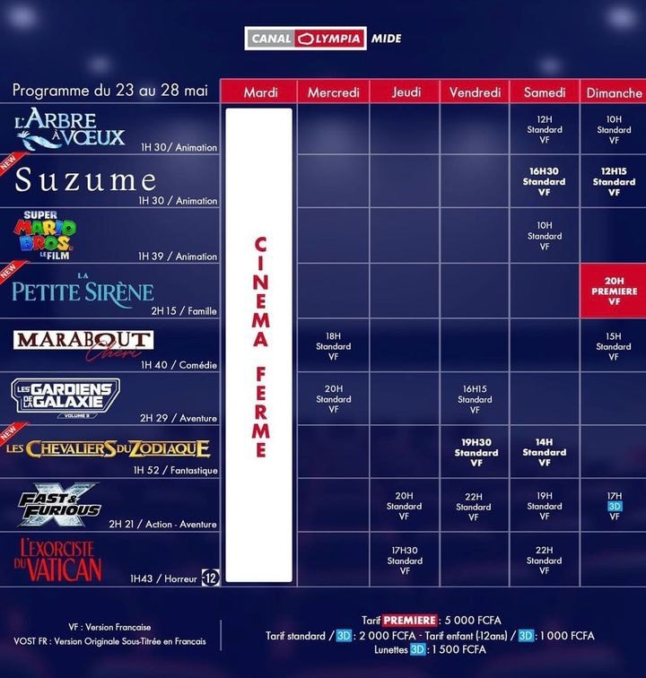 Canal Olympia Programme de la semaine du 23 au 28 mai 2023 Entre Rires, Aventures et